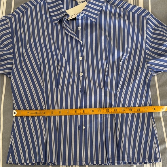 Evereve Mara Corset Blue Striped  Shirt - Picture 4 of 9